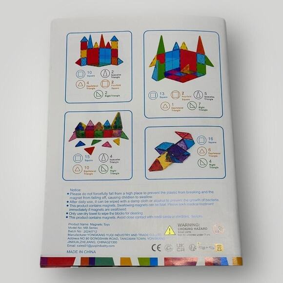 42 Piece Magnetic Tiles Building Blocks Set For Kids Multicolor Stem Toy - Picture 5 of 5